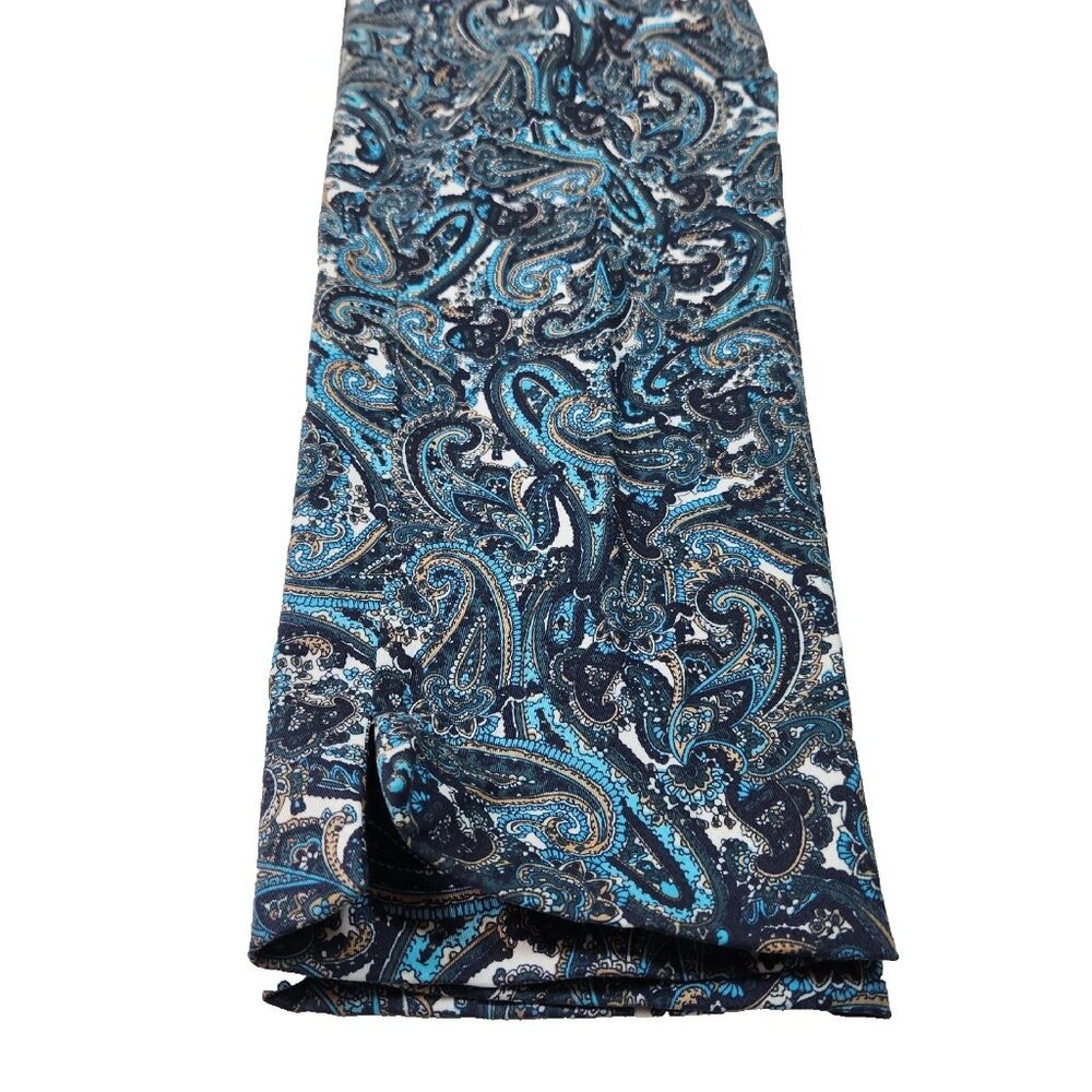 Michael Kors Plus Size Paisley Capri Pants 24W Midnight Blue Stretch - Picture 5 of 9
